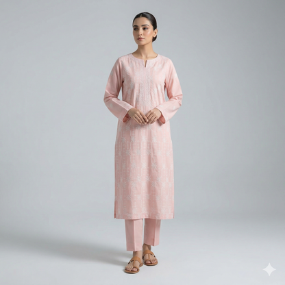 2 PIECE - EMBROIDERED LAWN SUIT SCV1-1723