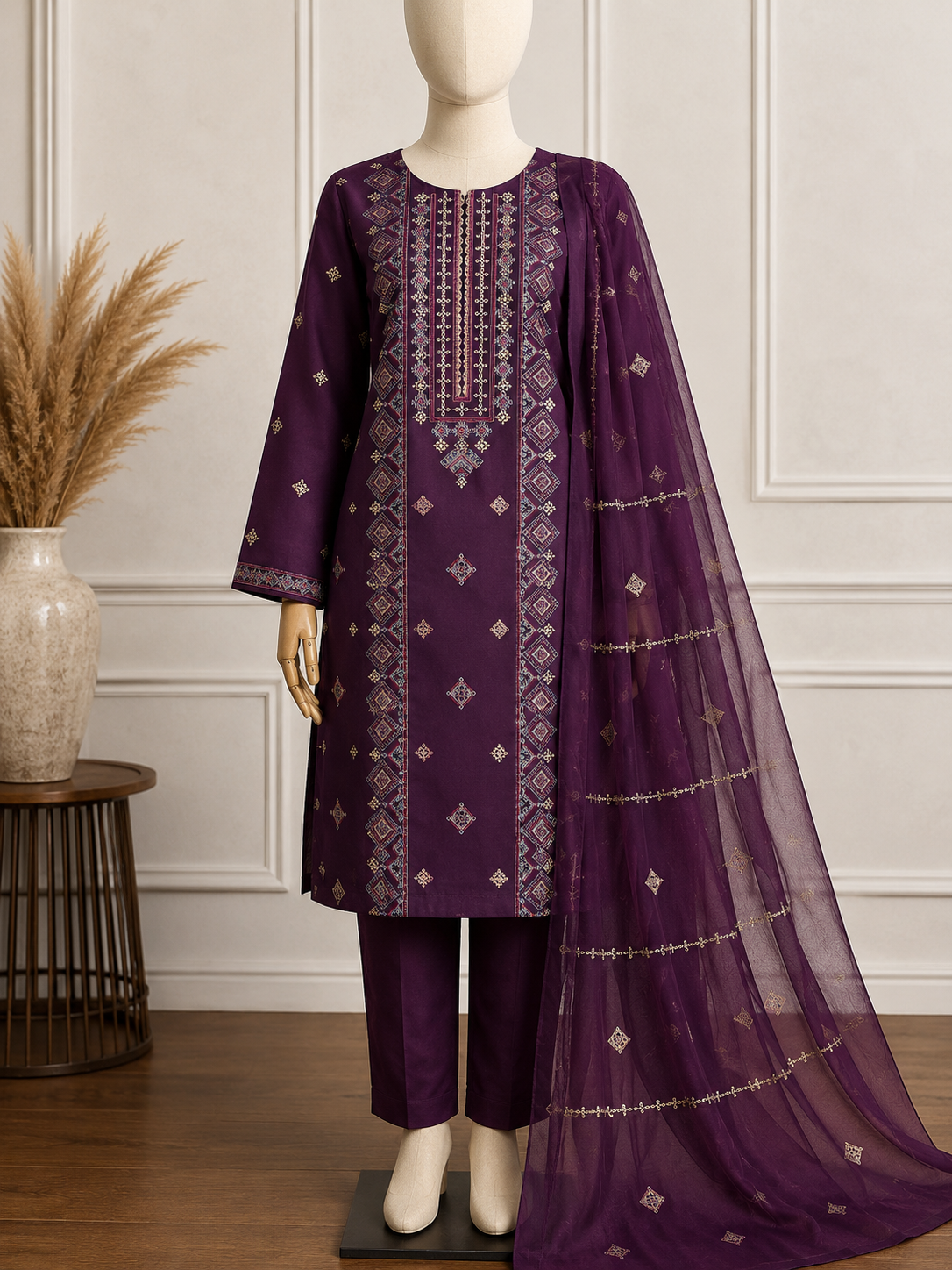 KARANDI EMBROIDERED 3-PIECE TZAJ-399