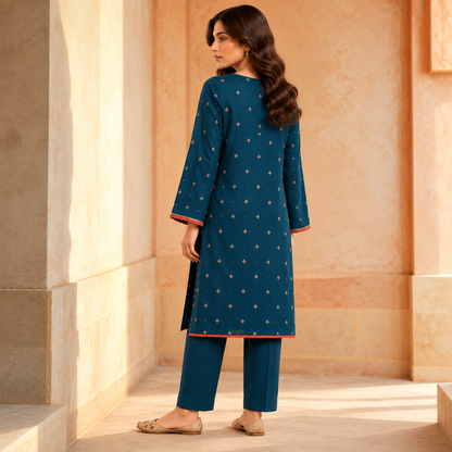 Embroidered Karandi Stitched 2-Piece | WKS-20
