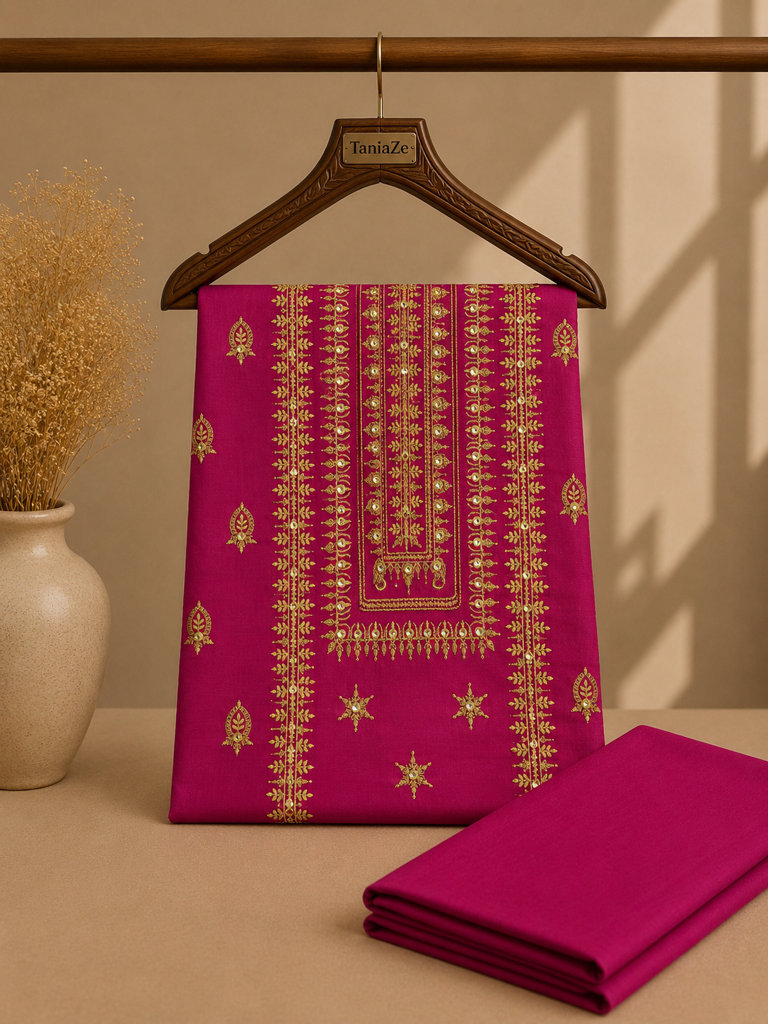 KHADDAR EMBROIDERED 2PC