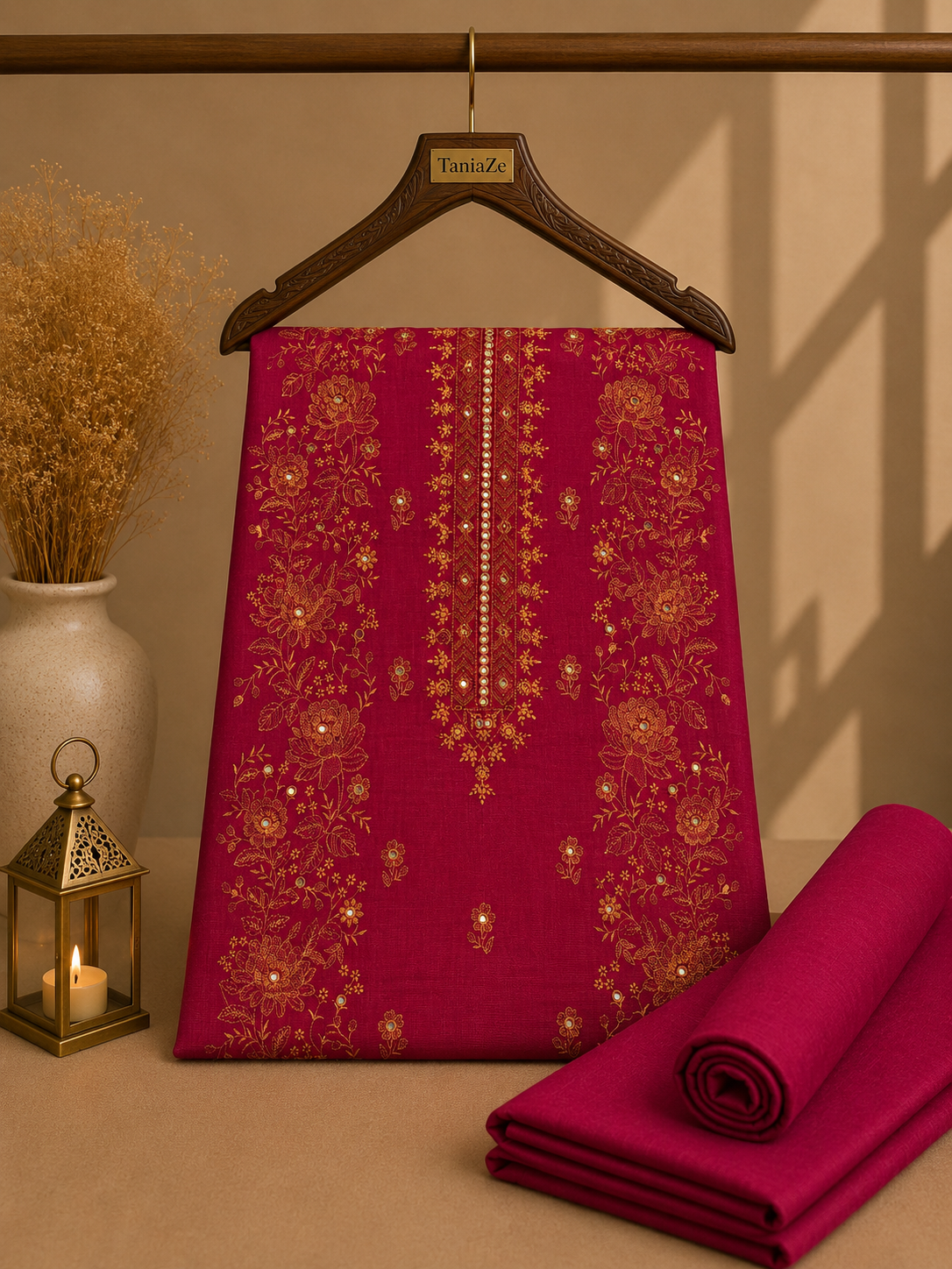 KHADDAR EMBROIDERED 2PC