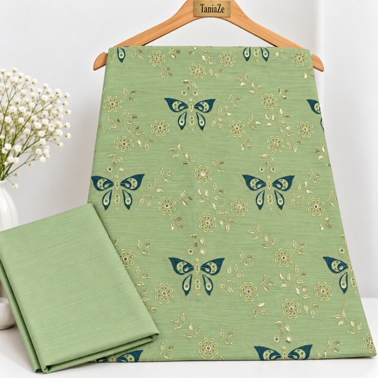 Pista Green Khaddar Embroidered 2-Piece Suit – Design 294