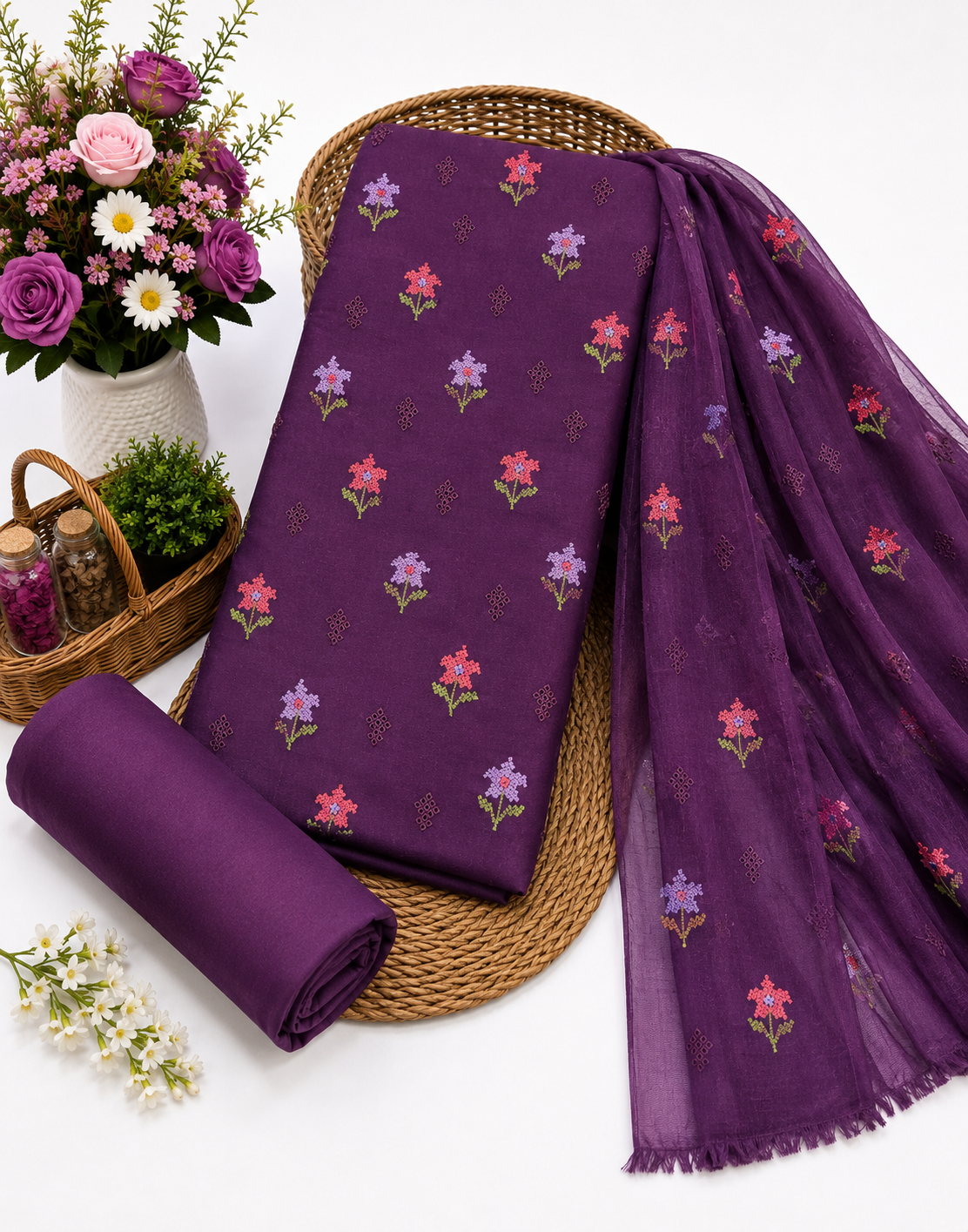 KARANDI EMBROIDERED 3-PIECE TZAJ-374