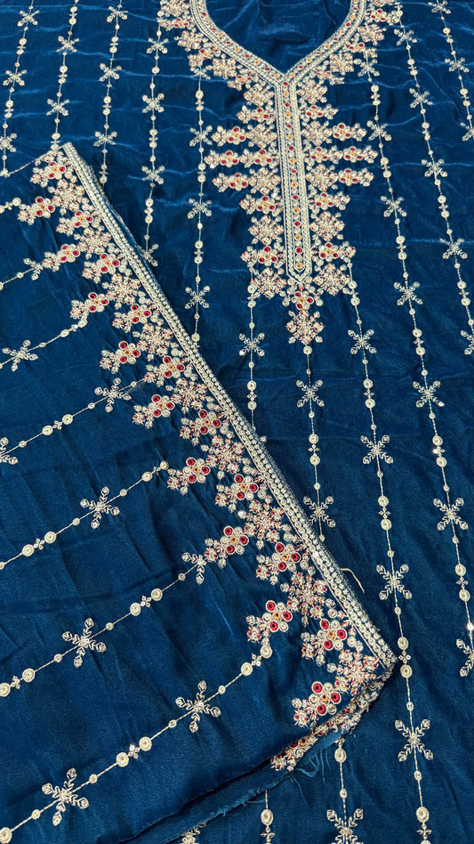 VELVET EMBROIDERED 3-PIECE TZAJ-258