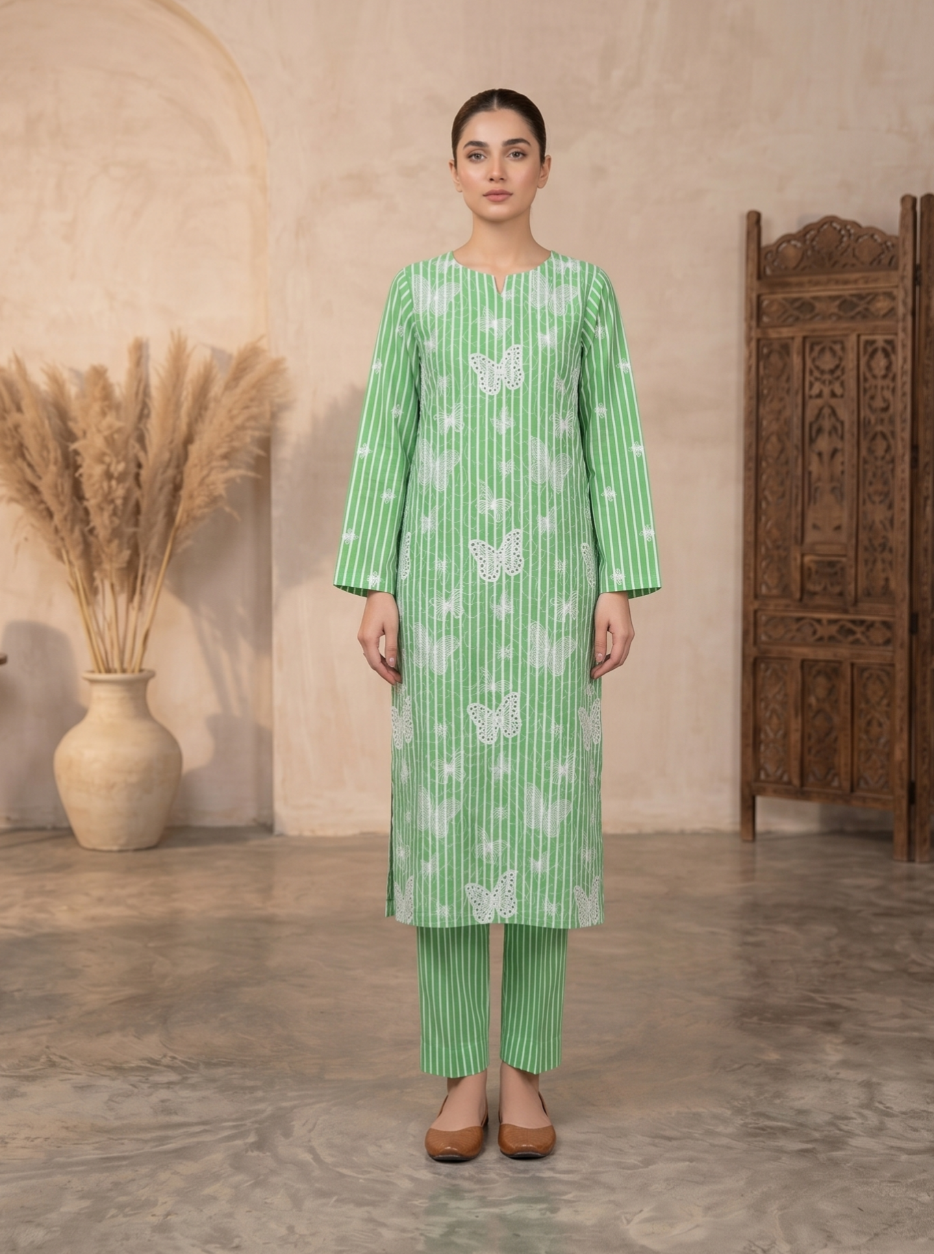 2 PIECE - PRINTED EMBROIDERED LAWN SUIT SCV2-240