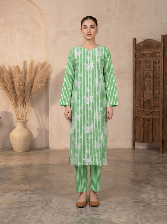 2 PIECE - PRINTED EMBROIDERED LAWN SUIT SCV2-240