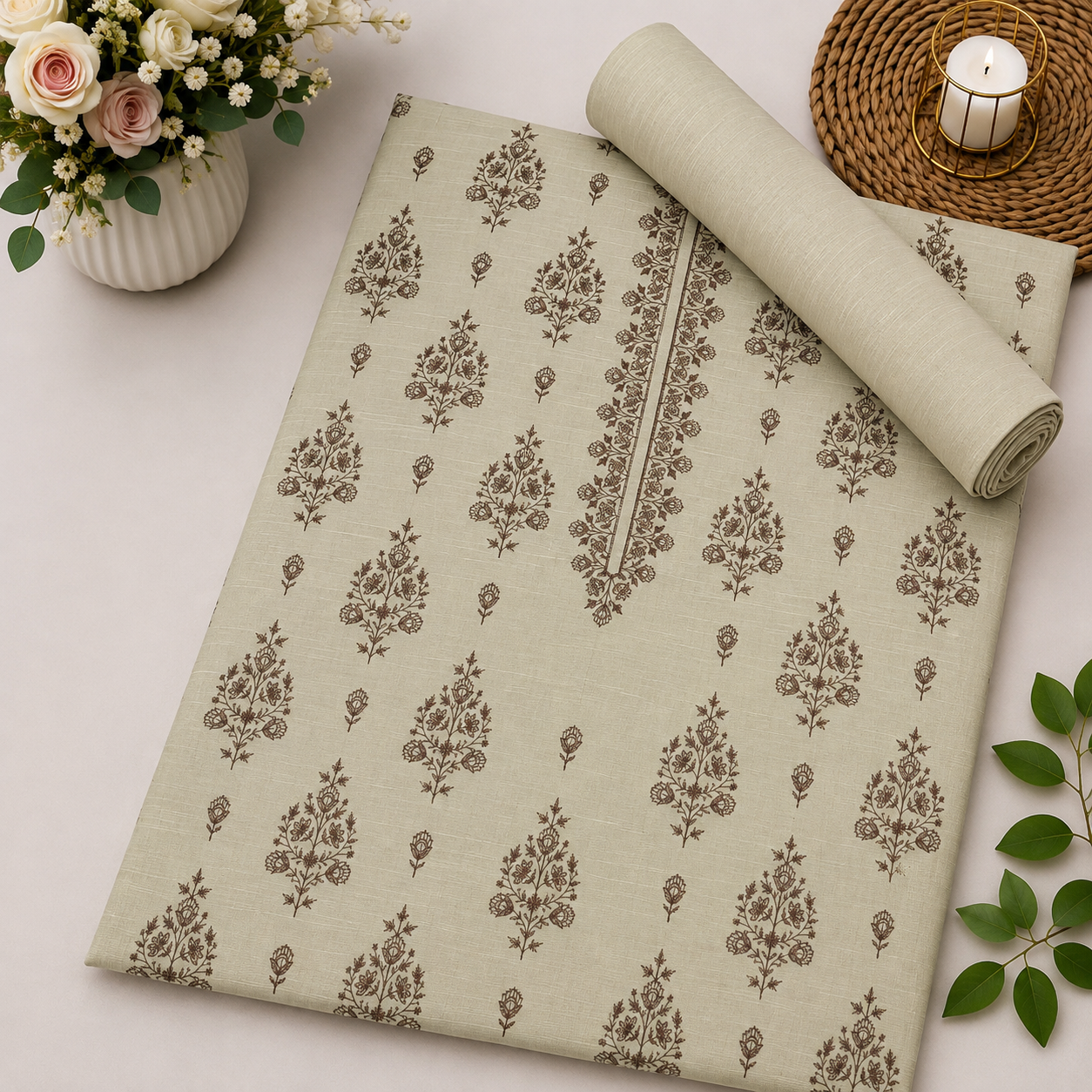 KHADDAR EMBROIDERED 2PC