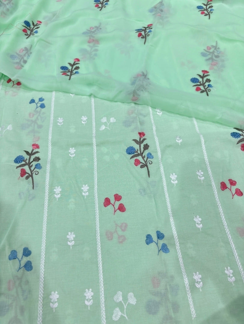 LAWN EMBROIDERED 3PC CHIFFON DOPATTA