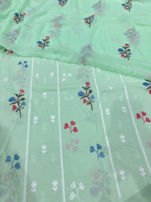 LAWN EMBROIDERED 3PC CHIFFON DOPATTA