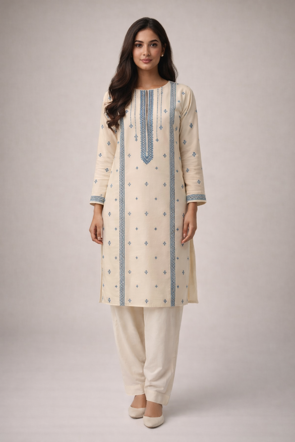 2 PIECE - EMBROIDERED LAWN SUIT SCV1-1525 SKIN