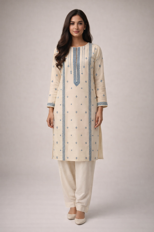 2 PIECE - EMBROIDERED LAWN SUIT SCV1-1525 SKIN