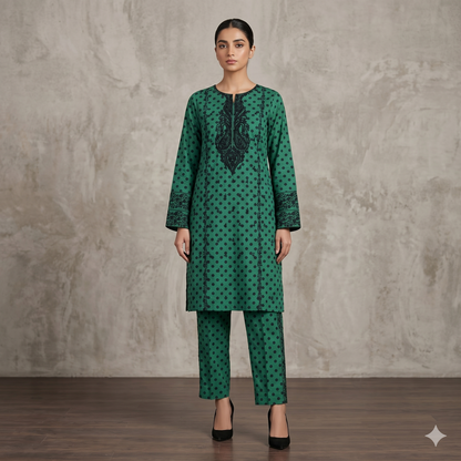 2 PIECE - PRINTED EMBROIDERED LAWN SUIT SCV2-202