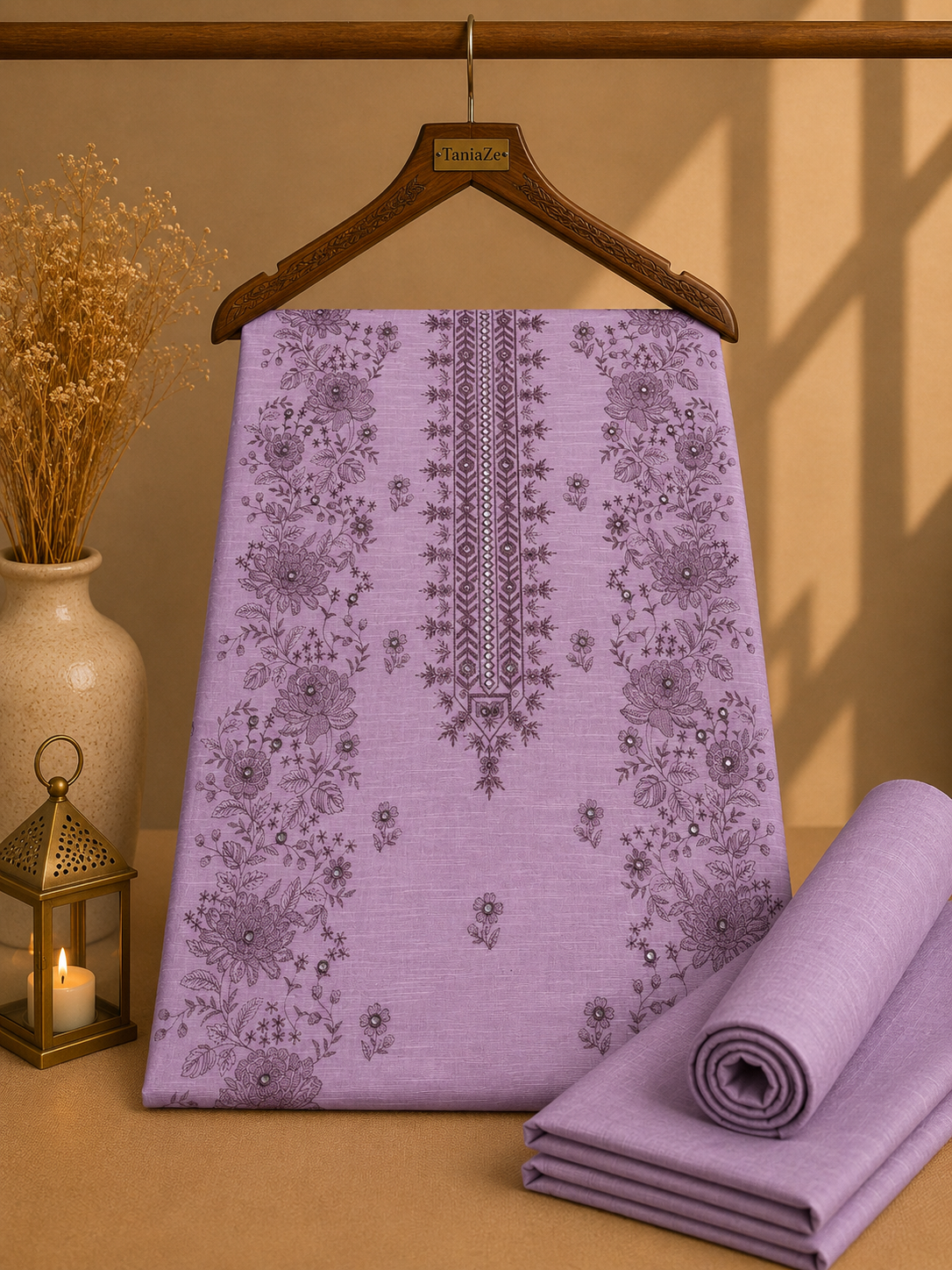 KHADDAR EMBROIDERED 2PC