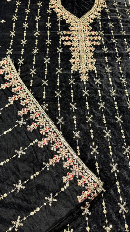 VELVET EMBROIDERED 3-PIECE TZAJ-263