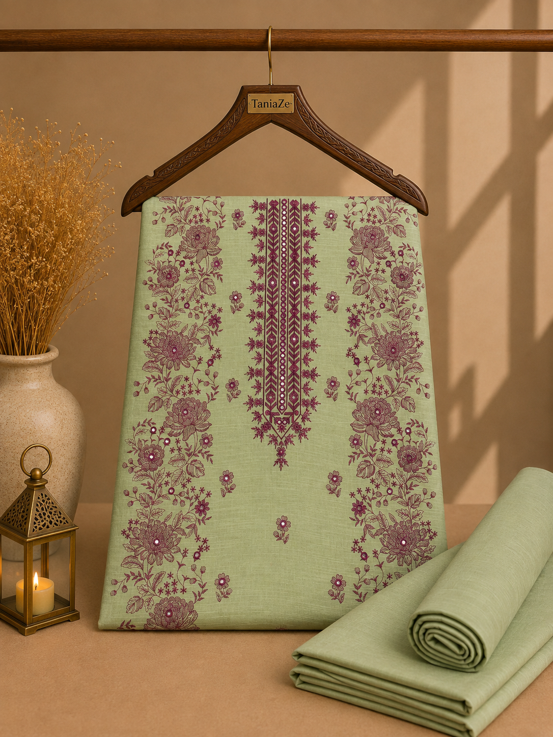 KHADDAR EMBROIDERED 2PC