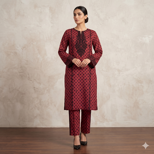 2 PIECE - PRINTED EMBROIDERED LAWN SUIT SCV2-201