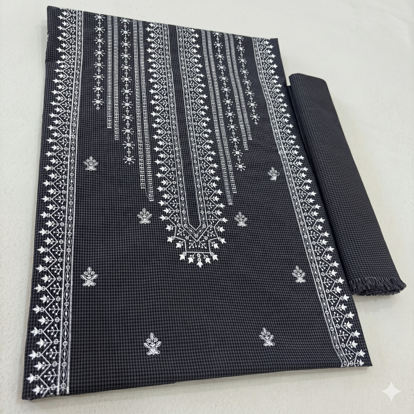 2 PIECE - PRINTED EMBROIDERED CAMBRIC SUIT SCV2-215