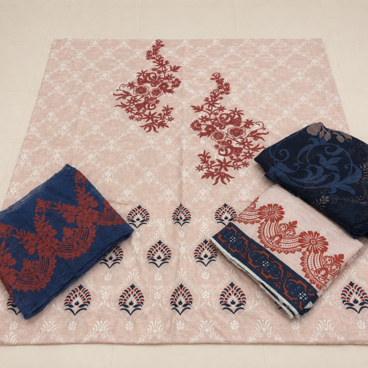 Lawn embroidered 3pc
