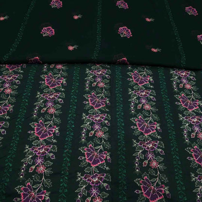 Bottle Green women's unstitched Karandi embroidered 3-piece suit TZAJ-191 by TANIAZE
