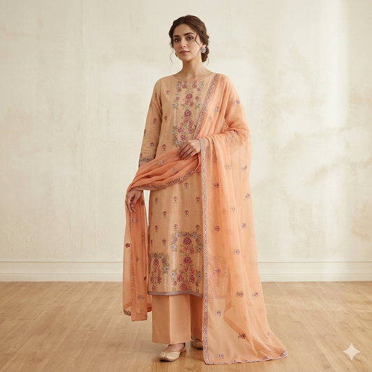 LAWN EMBROIDERED 3PC CHIFFON DOPATTA