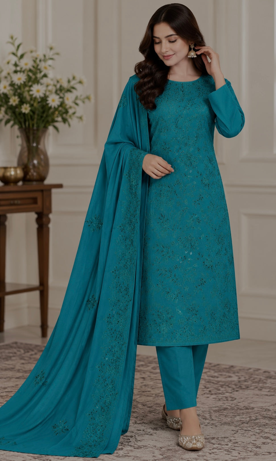 DHANAK EMBROIDERED 3-PIECE ZINC WPM-805