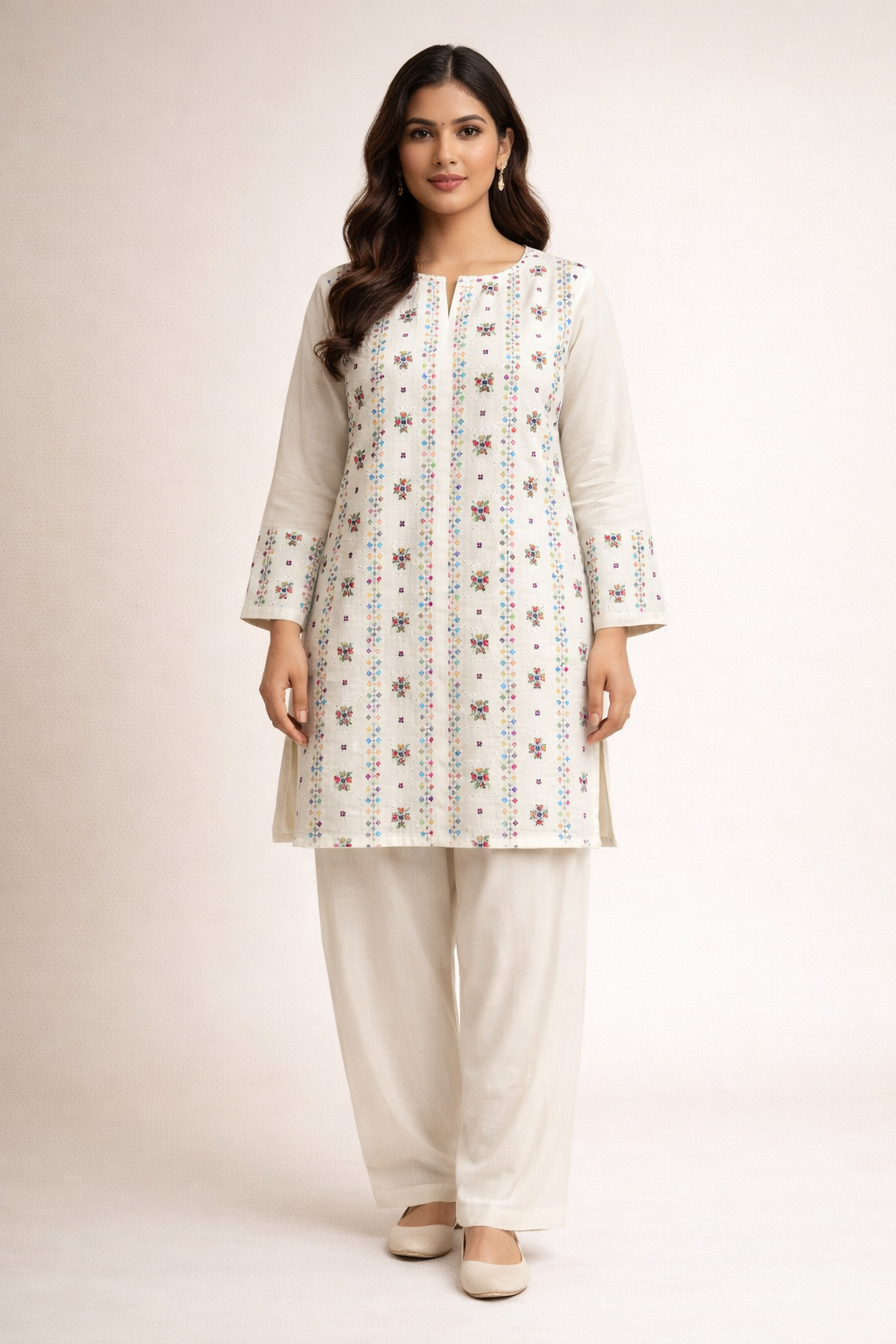 2 PIECE - EMBROIDERED LAWN SUIT SCV1-1534