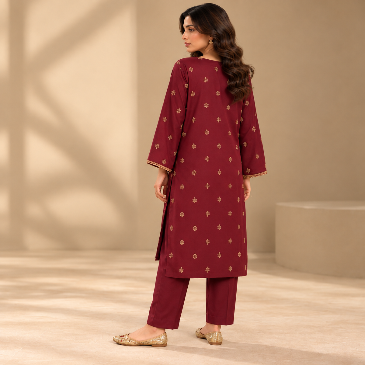 Embroidered Karandi Stitched 2-Piece | WKS-19