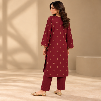 Embroidered Karandi Stitched 2-Piece | WKS-19