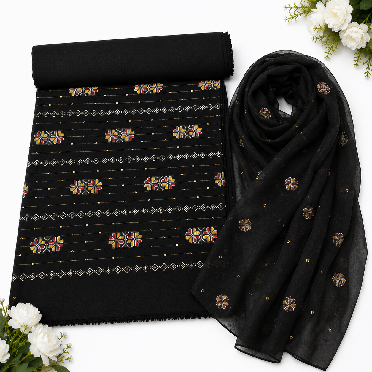 KARANDI EMBROIDERED 3-PIECE TZAJ-342