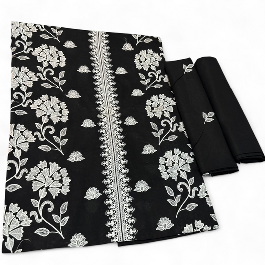 2 PIECE - EMBROIDERED LAWN SUIT SCV1-1552