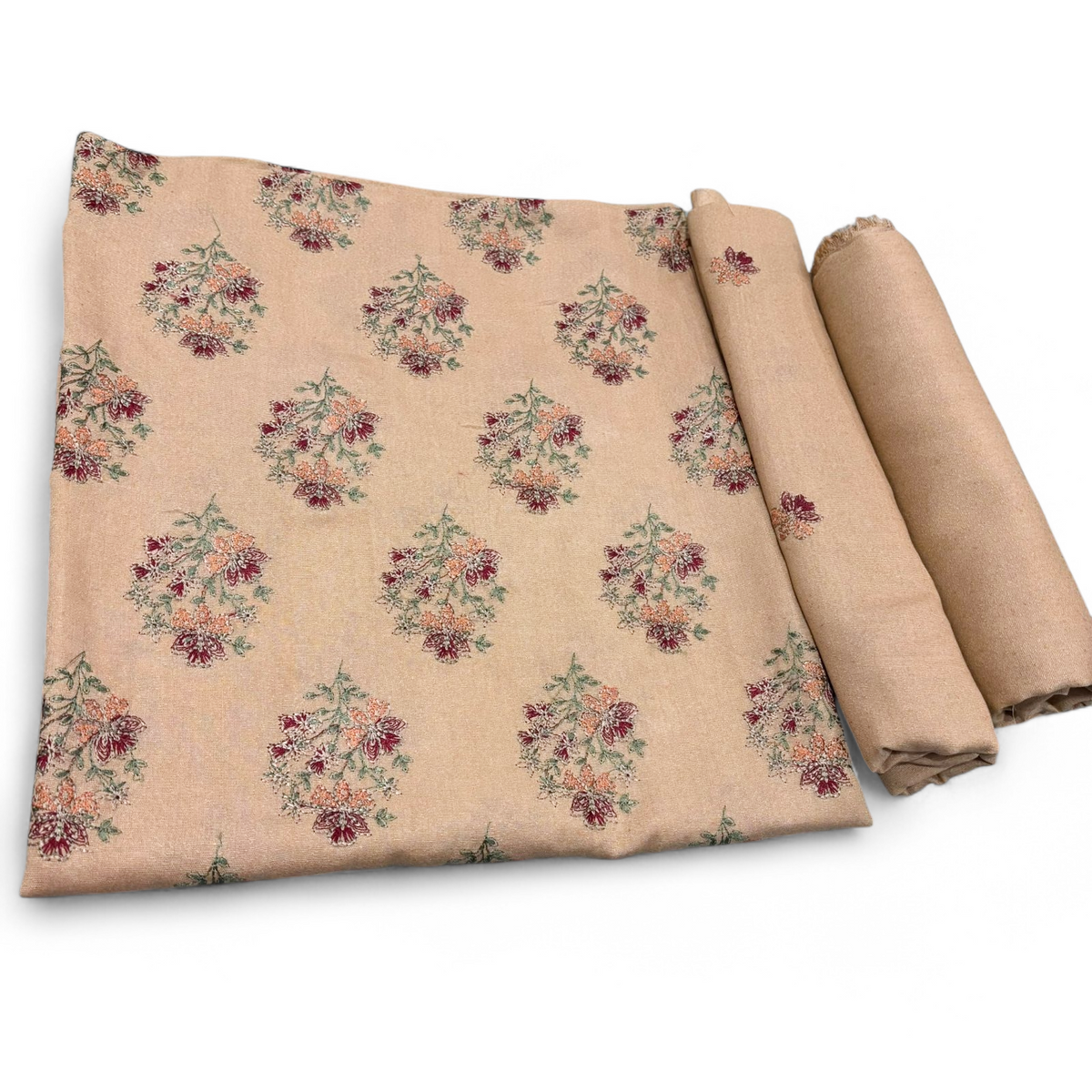 Beige women's unstitched Karandi embroidered 2-piece suit WKU-924 by TANIAZE