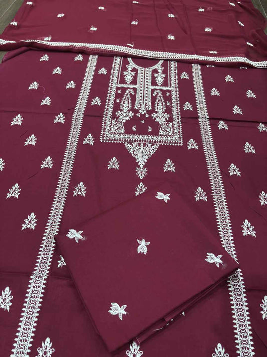 BAREEZE LAWN EMBROIDERED 3PC CHIFFON DOPATTA TZAJ-167