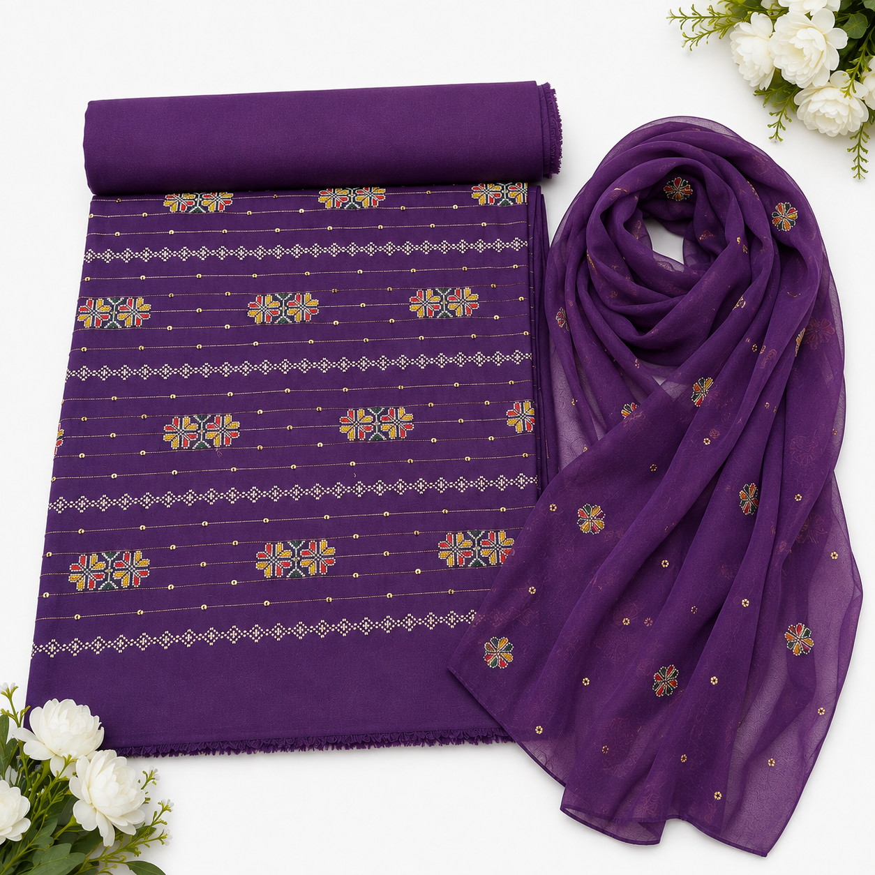 KARANDI EMBROIDERED 3-PIECE TZAJ-340