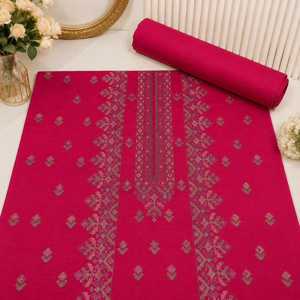 KHADDAR EMBROIDERED 2PC