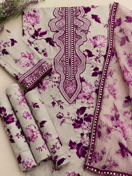 ANEELA'S LUXURY LAWN 3PC CHIFFON DOPATTA