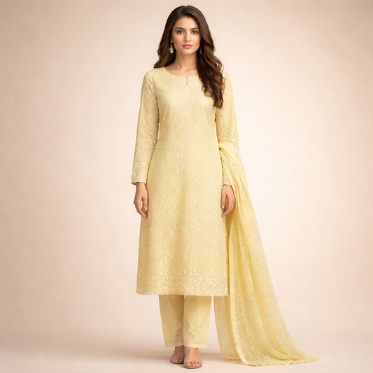 2 PIECE - EMBROIDERED LAWN SUIT SCV1-1515