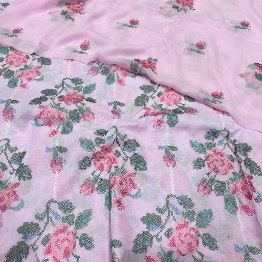 LAWN EMBROIDERED 3PC CHIFFON DOPATTA