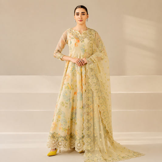 BAROQUE LUXURY LAWN 3PC CHIFFON DOPATTA