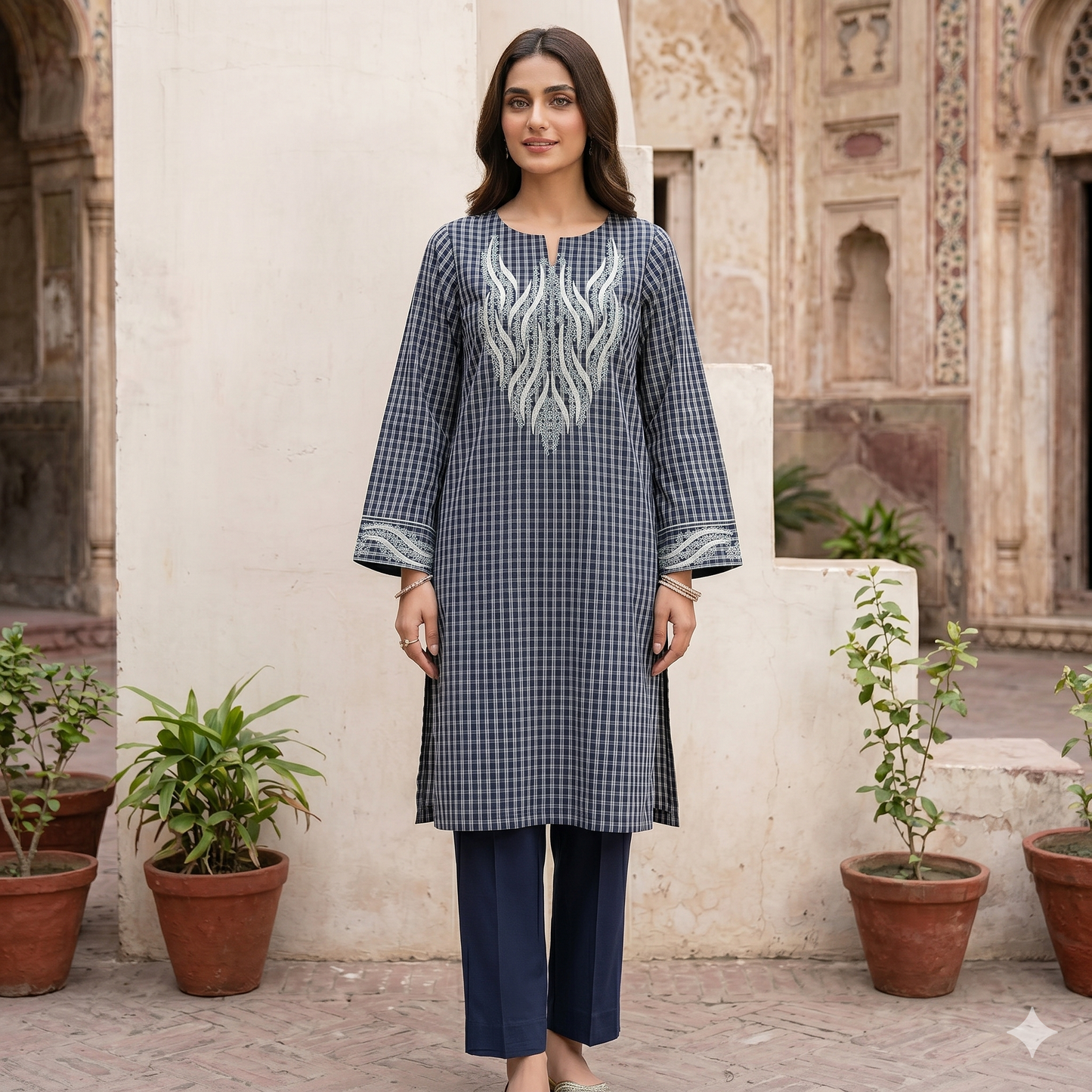 2 PIECE - PRINTED EMBROIDERED LAWN SUIT SCV2-205