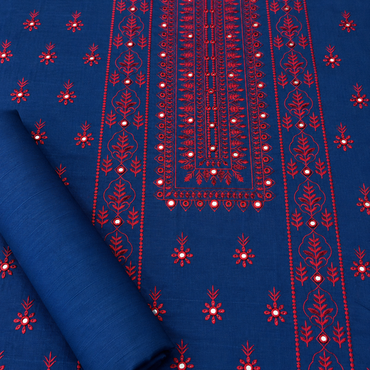 Blue Khaddar Embroidered 2-Piece Suit – Design 178
