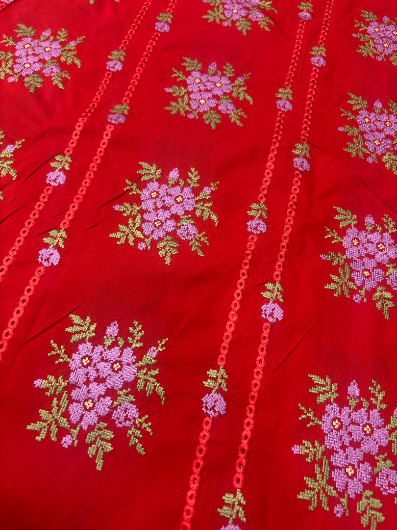 LAWN EMBROIDERED 3PC CHIFFON DOPATTA