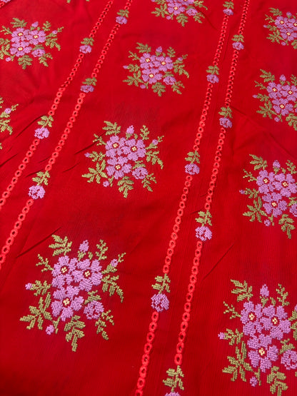 LAWN EMBROIDERED 3PC CHIFFON DOPATTA