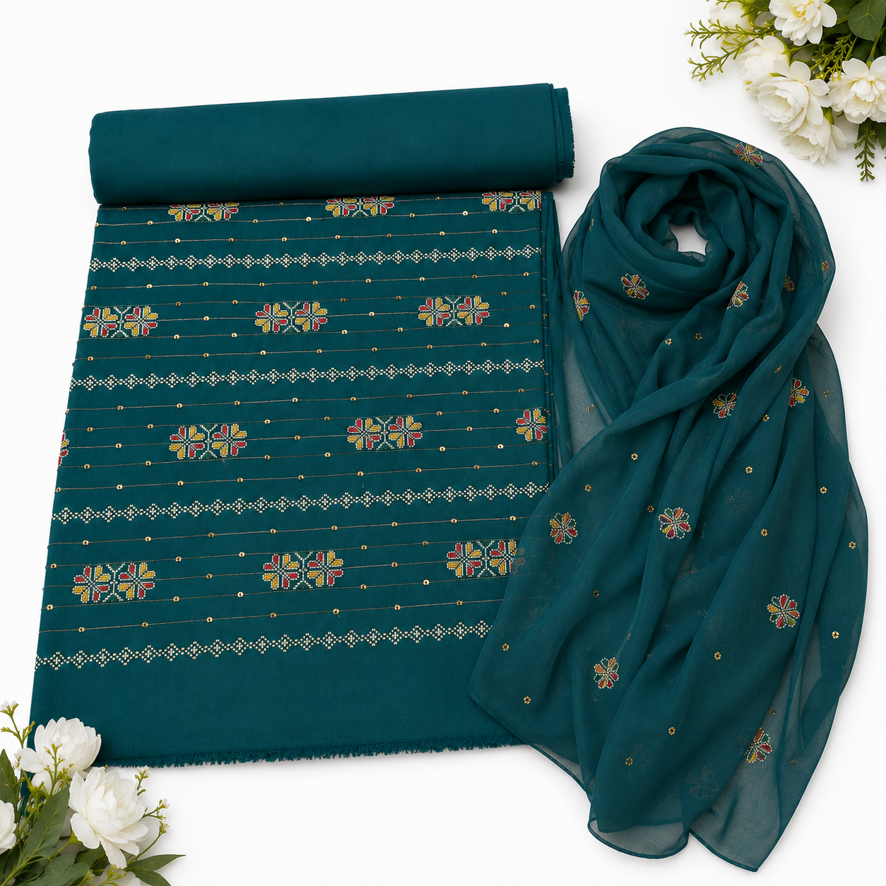 KARANDI EMBROIDERED 3-PIECE TZAJ-339