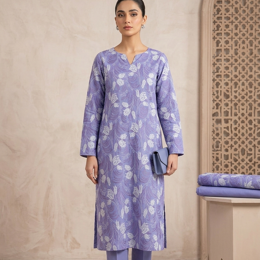 2 PIECE - EMBROIDERED LAWN SUIT SCV1-1754