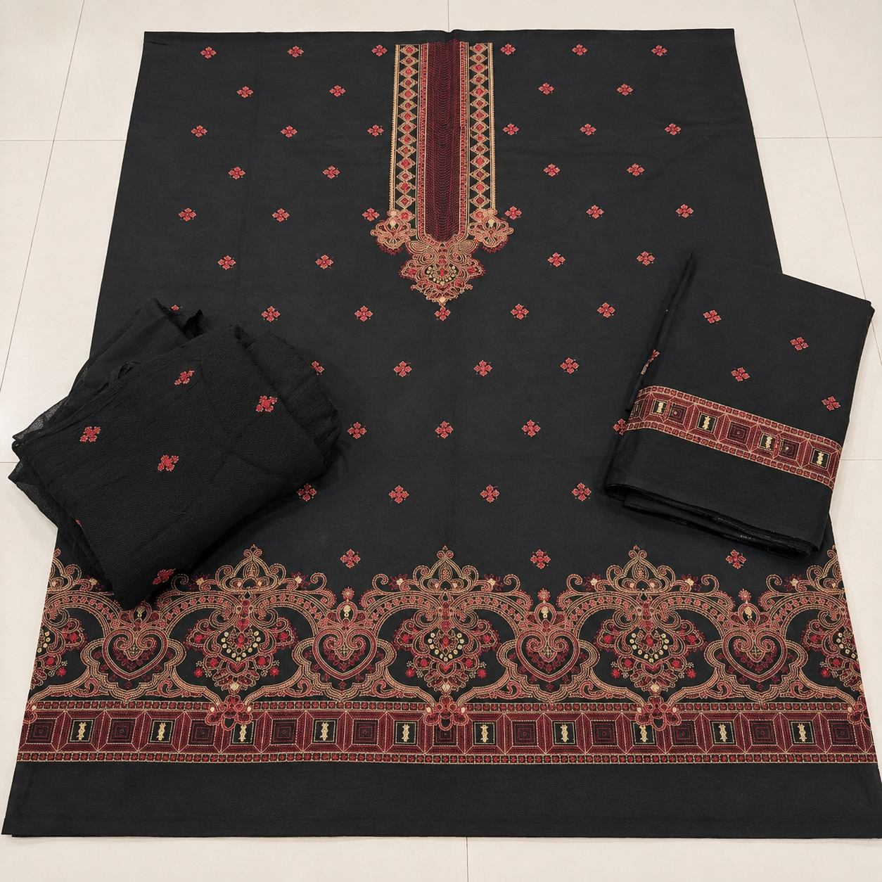 Bareeze lawn embroidered 3pc