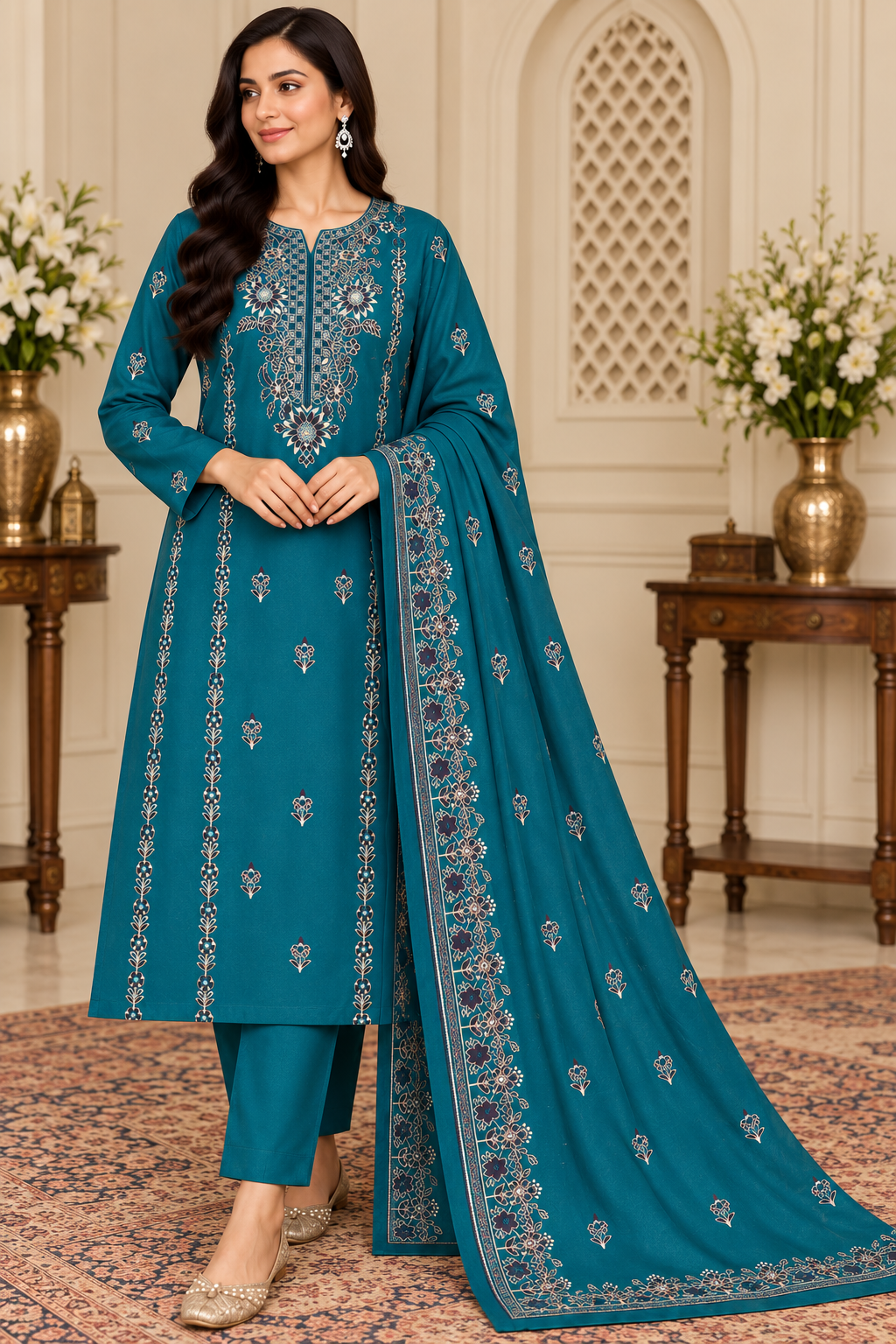 DHANAK EMBROIDERED 3-PIECE ZINC WPM-781