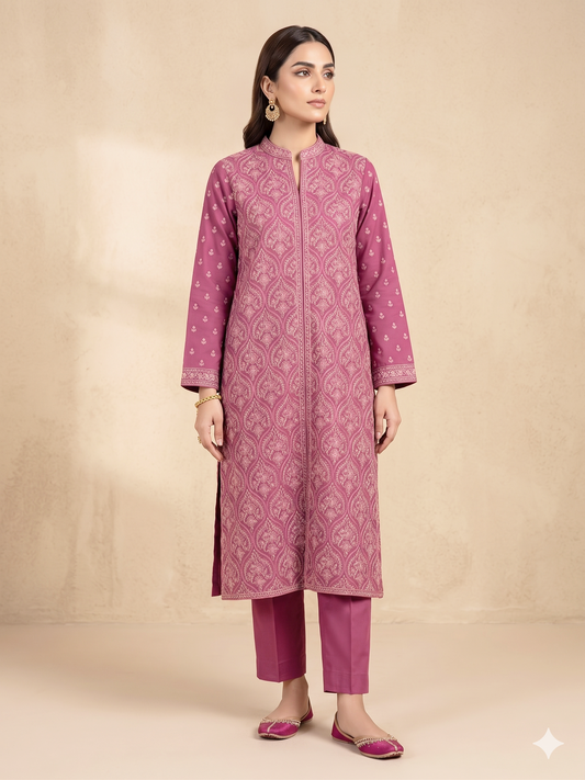 2 PIECE - EMBROIDERED LAWN SUIT SCV1-1799