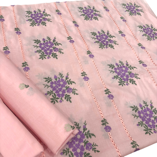 2 PIECE - EMBROIDERED LAWN SUIT SCV1-1782