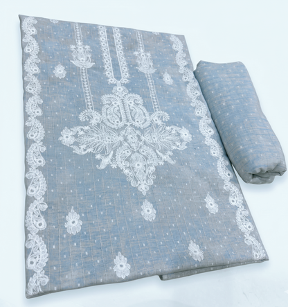2 PIECE - TEXTURED EMBROIDERED LAWN SUIT SCV2-223