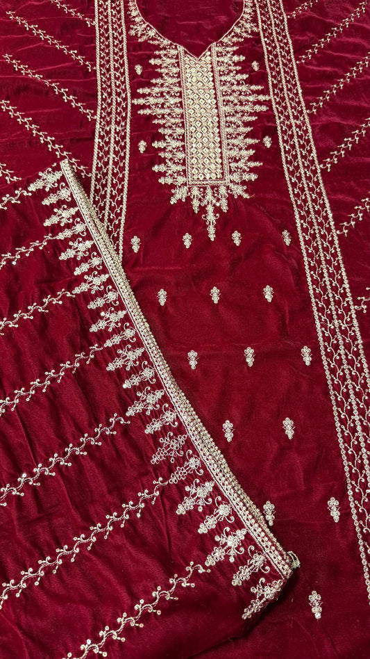 VELVET EMBROIDERED 3-PIECE TZAJ-236